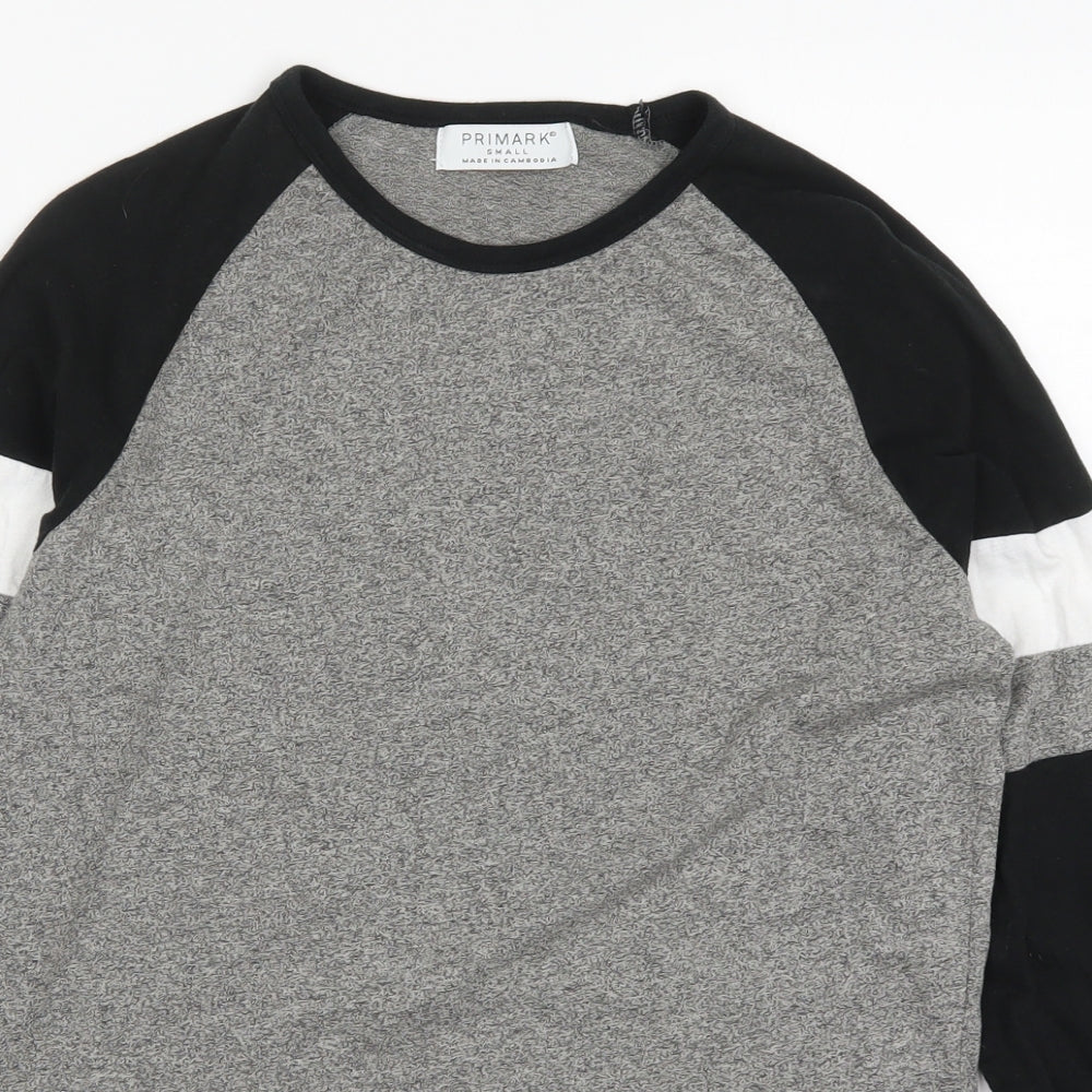 Primark Mens Grey Striped   T-Shirt Size S