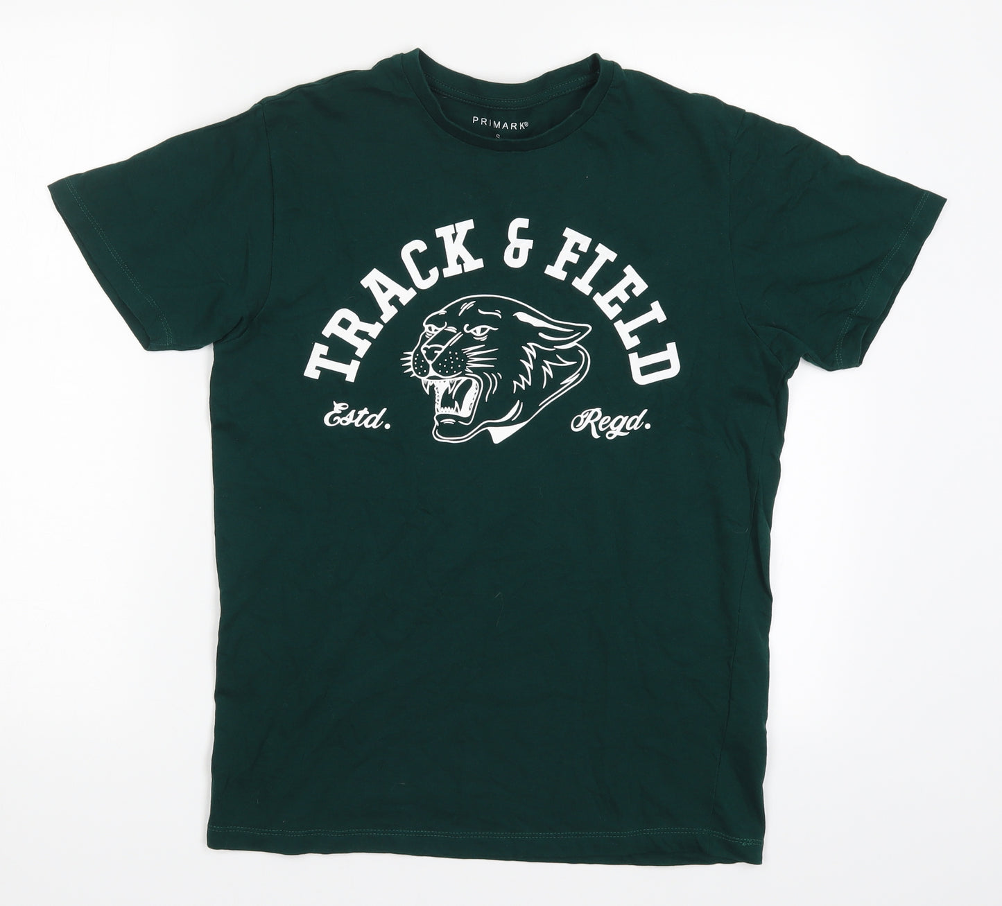 Primark Mens Green    T-Shirt Size S  - Track & Field