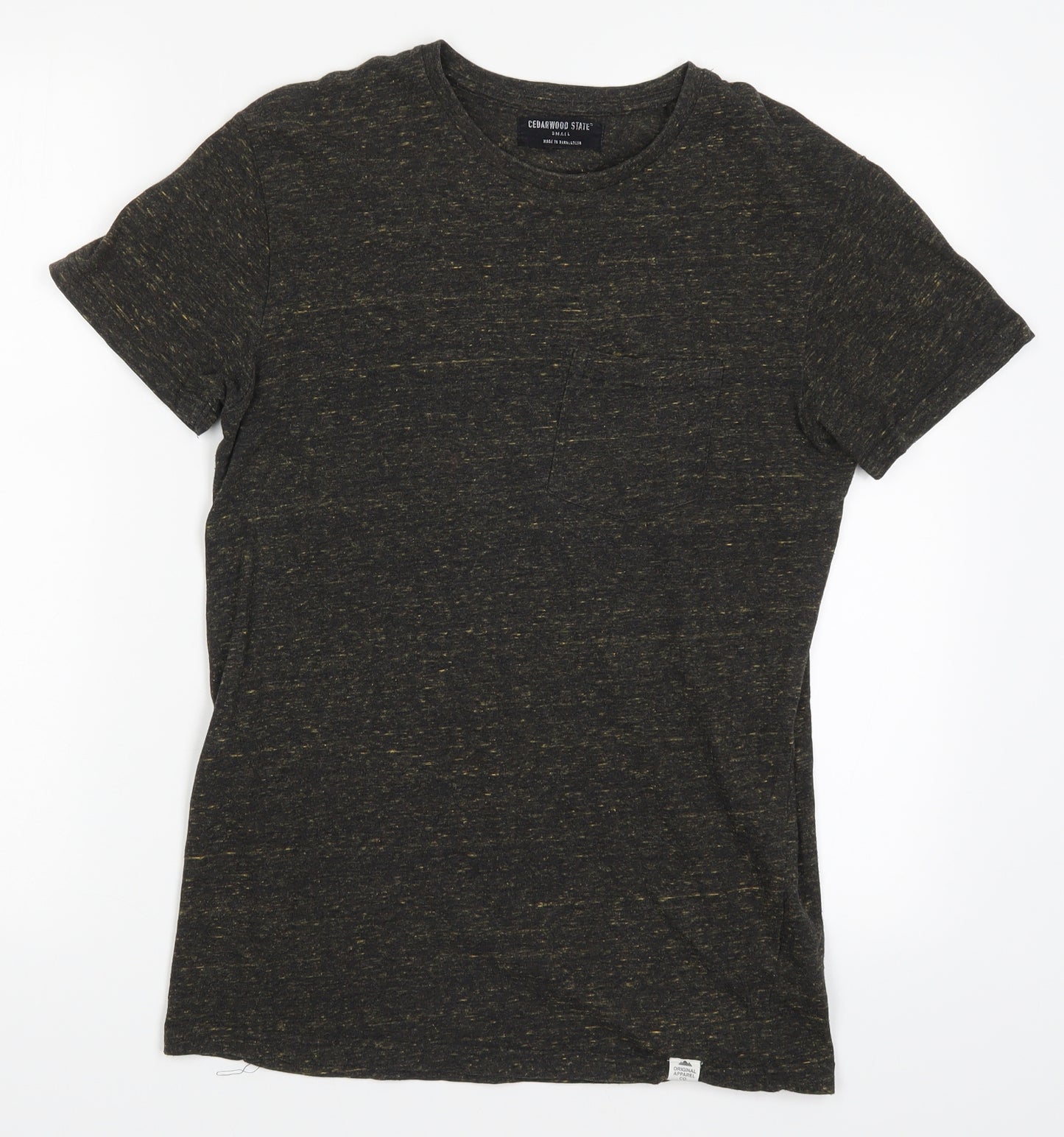 Cedar Wood State Mens Green    T-Shirt Size S