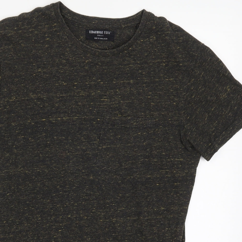 Cedar Wood State Mens Green    T-Shirt Size S
