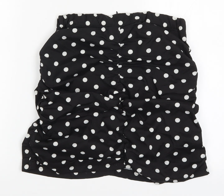 Boohoo Womens Black Polka Dot Maxi Skirt Size 10
