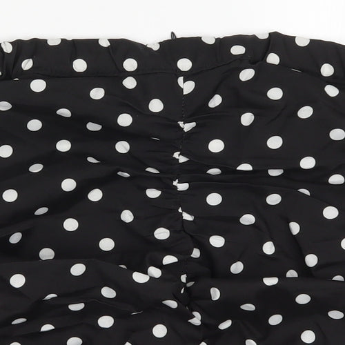 Boohoo Womens Black Polka Dot  Maxi Skirt Size 10