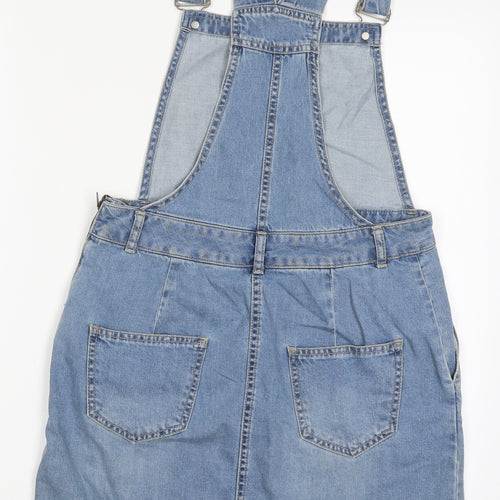 New Look Womens Blue  Denim Pinafore/Dungaree Dress  Size 10