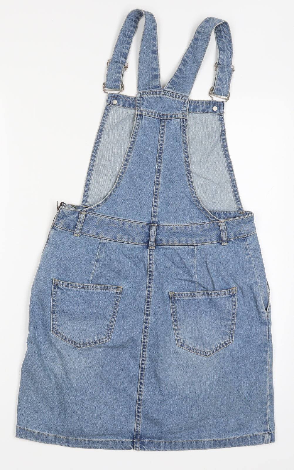 New Look Womens Blue  Denim Pinafore/Dungaree Dress  Size 10