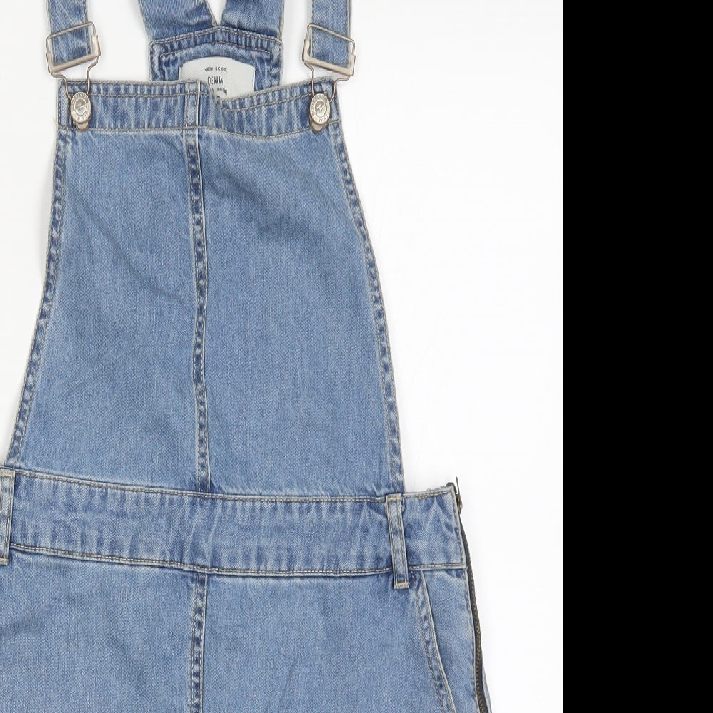 New Look Womens Blue  Denim Pinafore/Dungaree Dress  Size 10