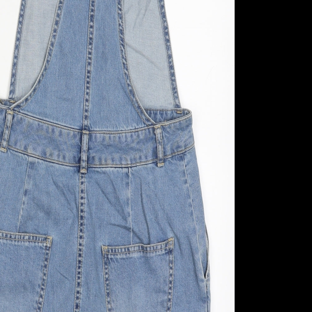 New Look Womens Blue  Denim Pinafore/Dungaree Dress  Size 10