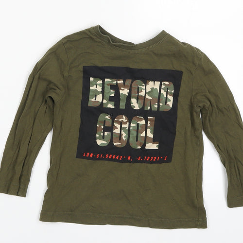 Primark Boys Green   Basic T-Shirt Size 3-4 Years  - Beyond Cool