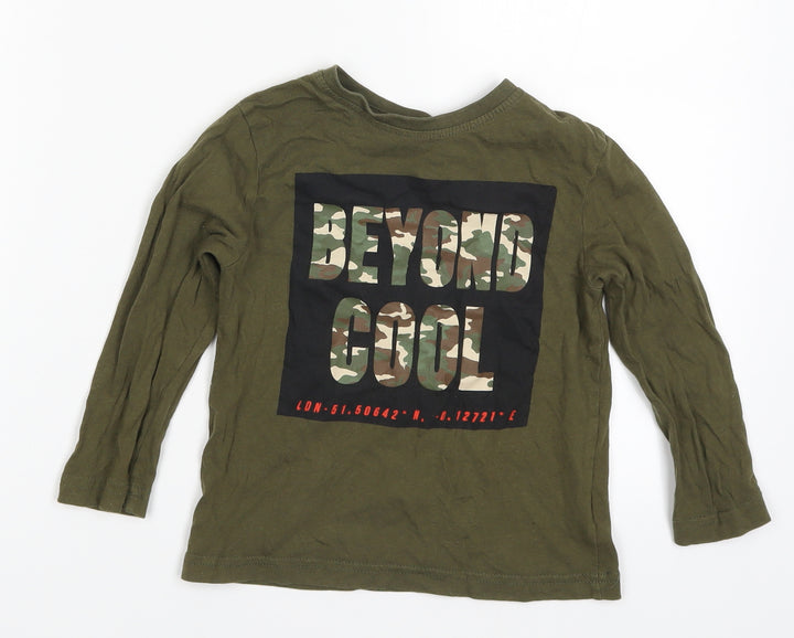 Primark Boys Green   Basic T-Shirt Size 3-4 Years  - Beyond Cool