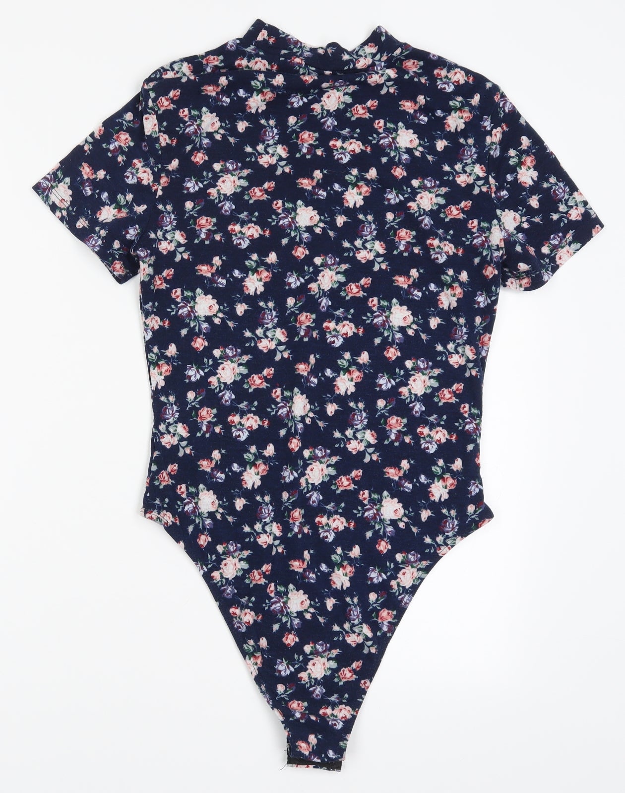 SheIn Womens Blue Floral  Bodysuit One-Piece Size M