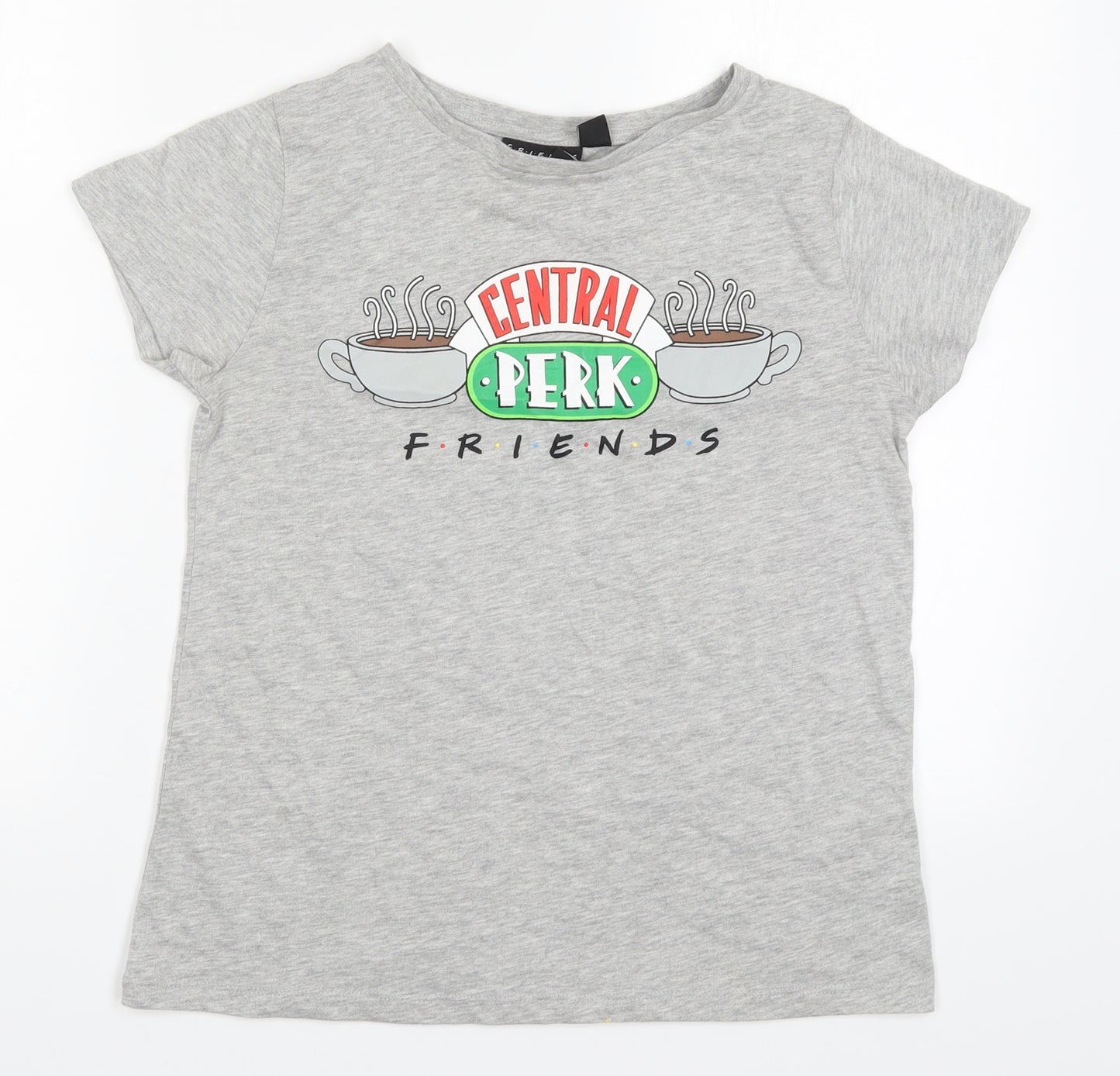 Atmosphere Womens Grey   Basic T-Shirt Size 10  - Central Perk Friends Coffee