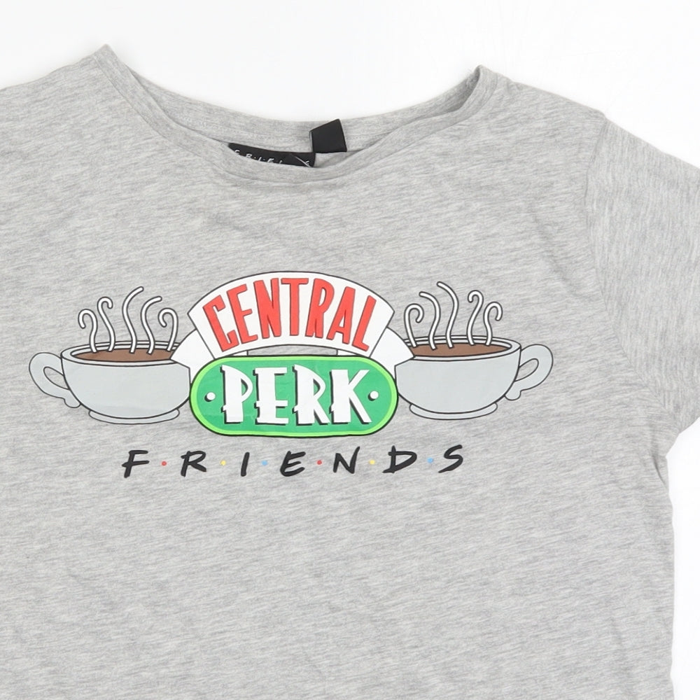 Atmosphere Womens Grey   Basic T-Shirt Size 10  - Central Perk Friends Coffee
