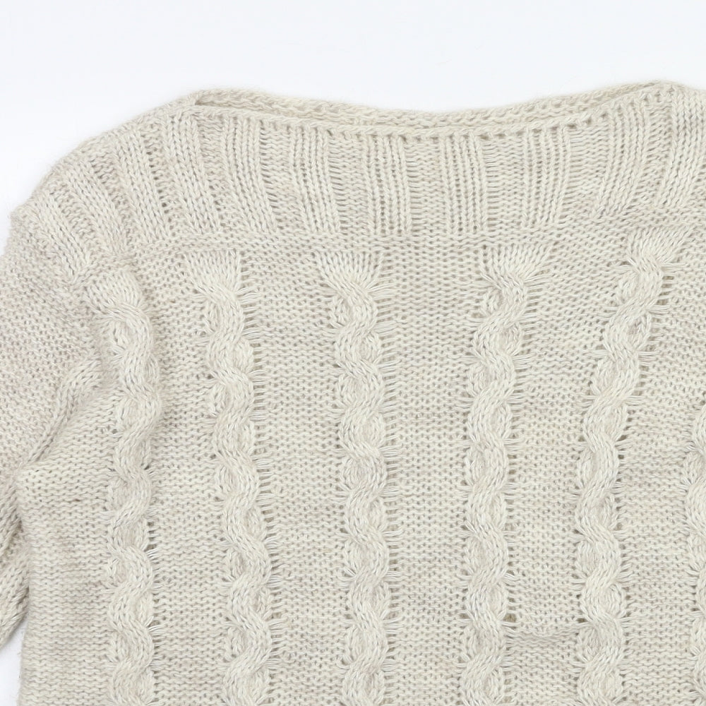 Preworn Womens Beige  Knit Pullover Jumper Size 6