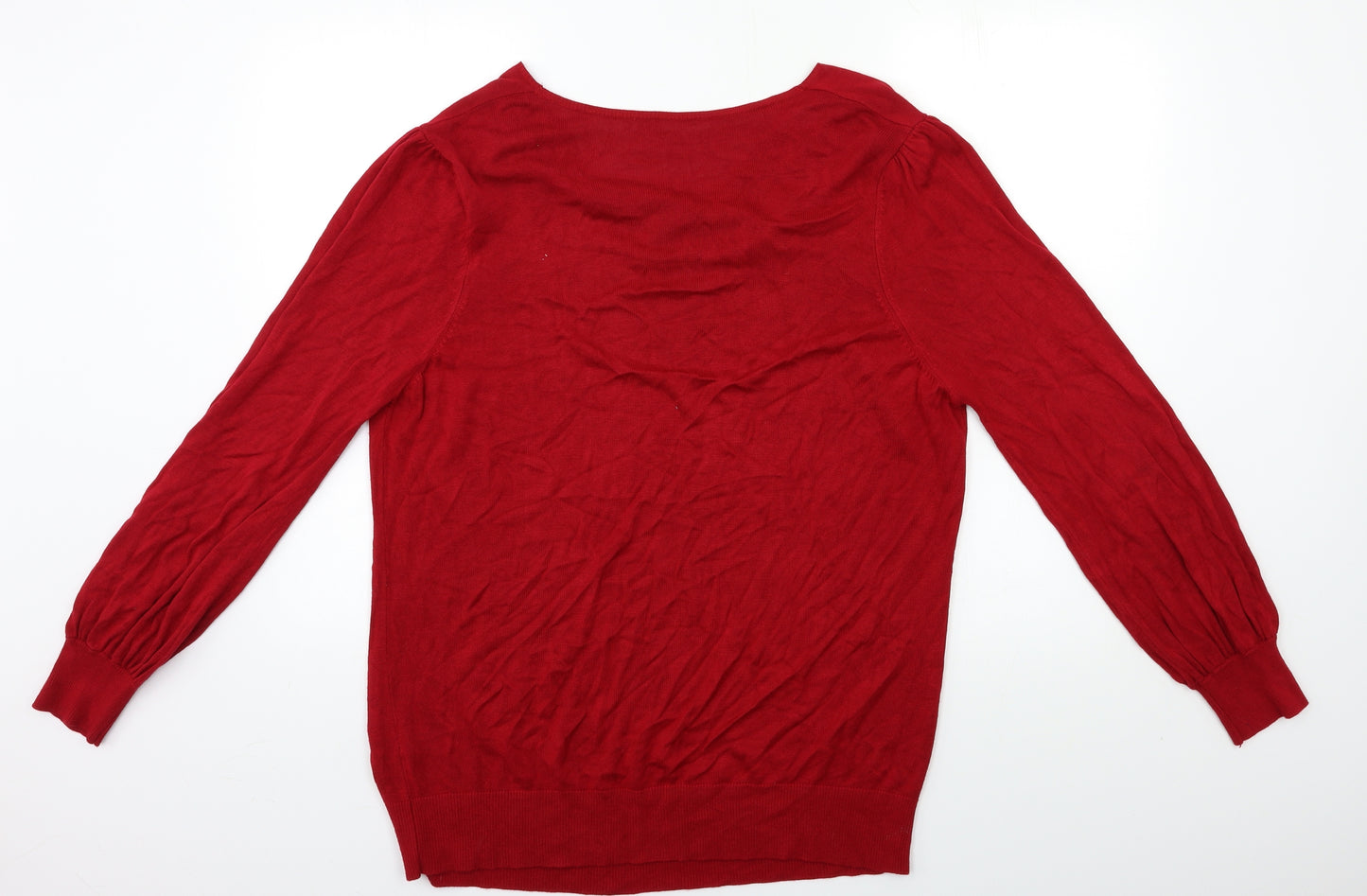 Preworn Womens Red  Knit Pullover Jumper Size 24
