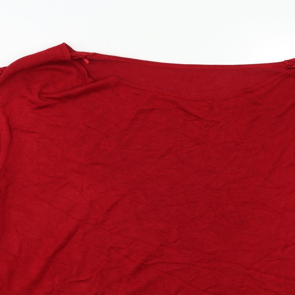Preworn Womens Red  Knit Pullover Jumper Size 24