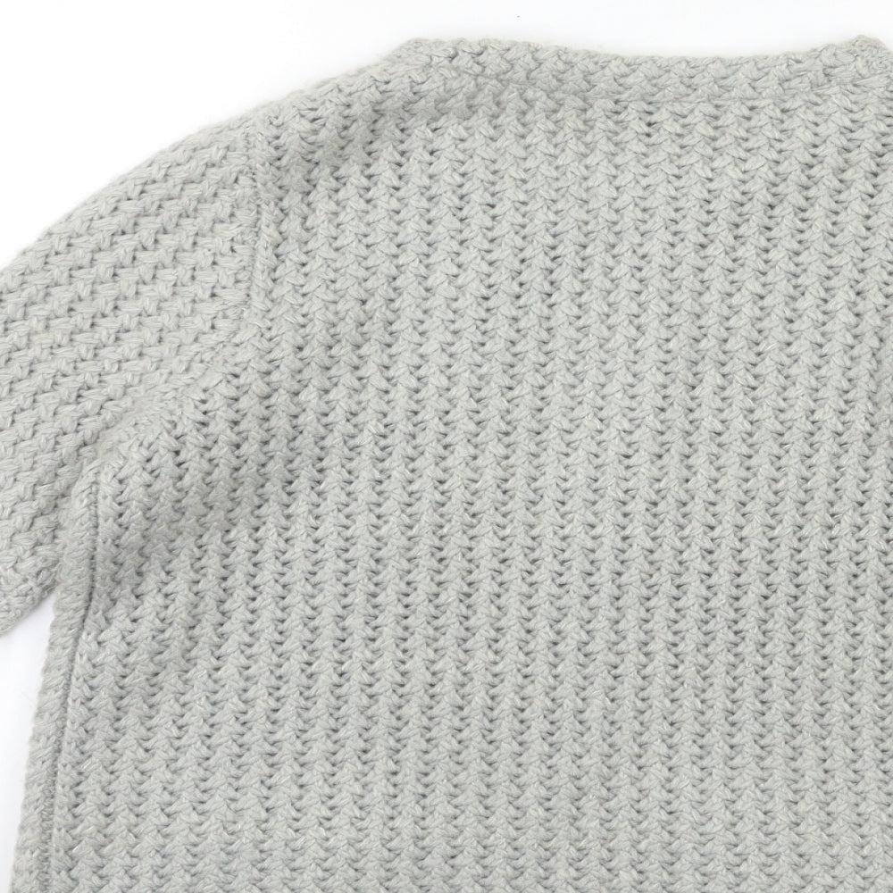 DASH Womens Grey  Knit Cardigan Jumper Size 12