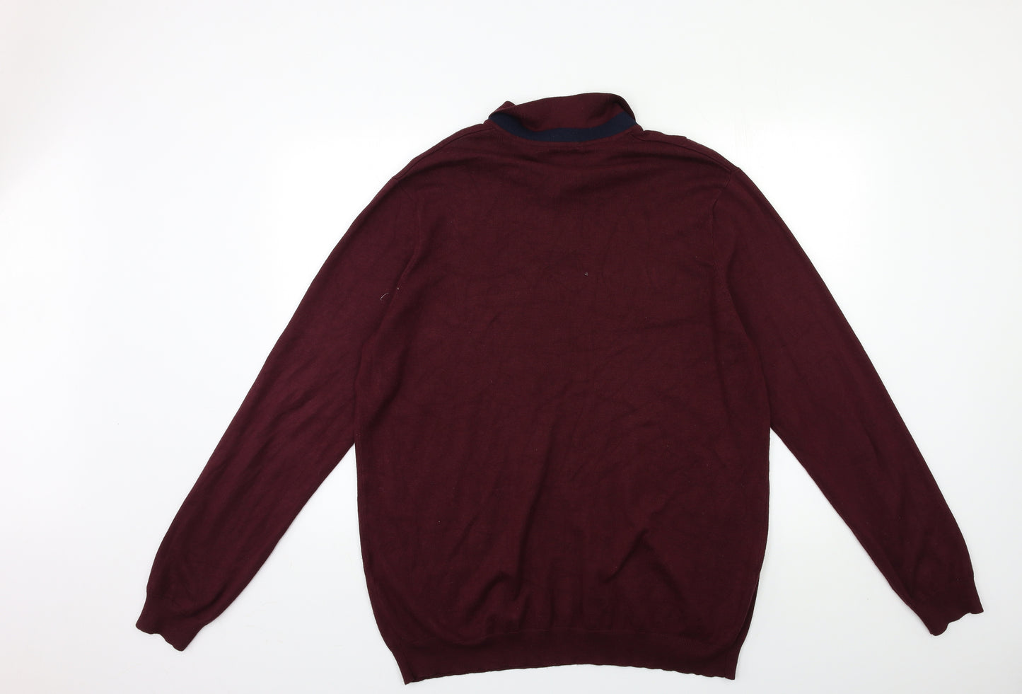 River Island Mens Red Striped Knit Pullover Jumper Size XL