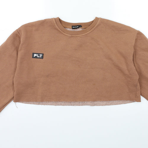 PRETTYLITTLETHING Womens Brown   Pullover Sweatshirt Size S