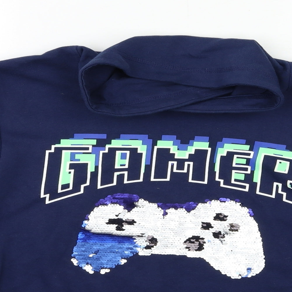 H&M Girls Blue   Pullover Sweatshirt Size 13 Years  - GAMER