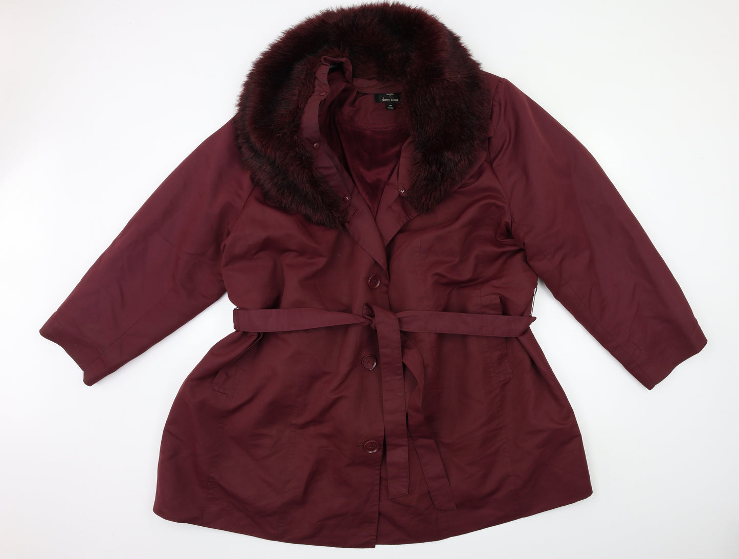 Dennis Basso Womens Red   Overcoat Coat Size 3XL