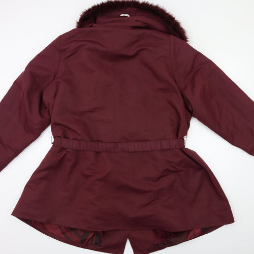 Dennis Basso Womens Red   Overcoat Coat Size 3XL