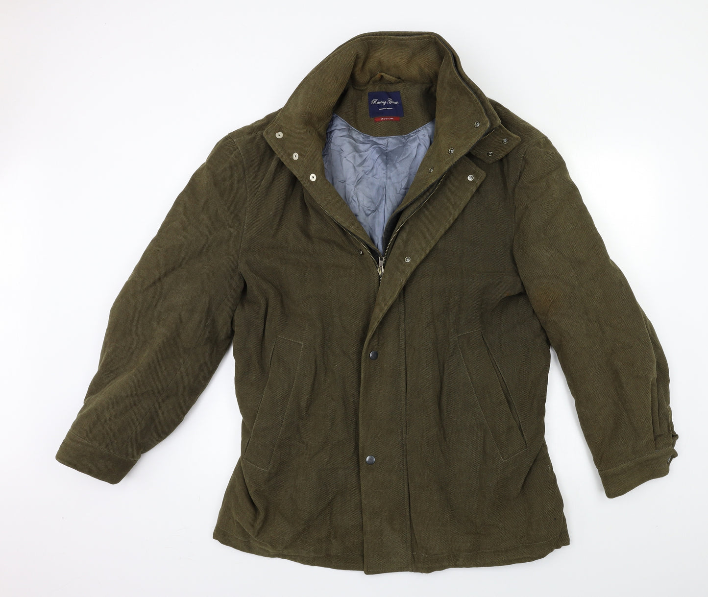 Racing Green Mens Green   Overcoat Coat Size M