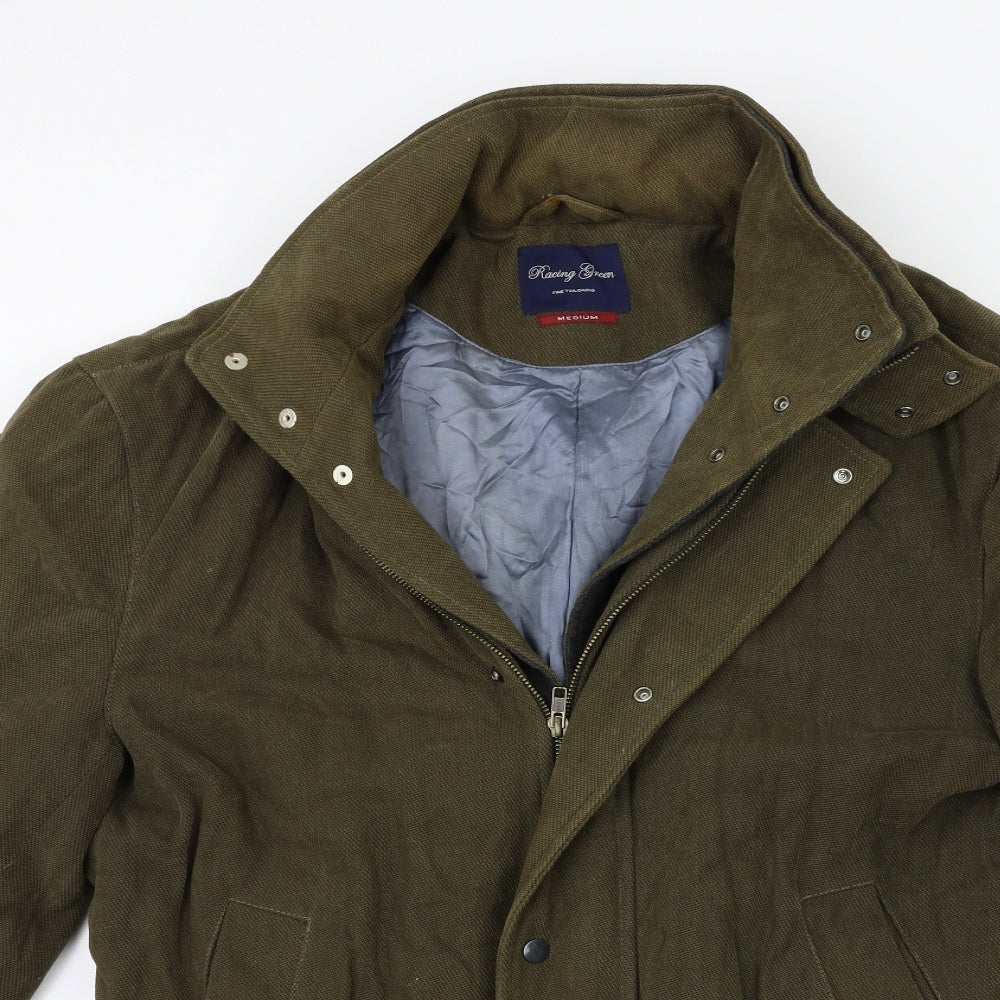 Racing Green Mens Green   Overcoat Coat Size M