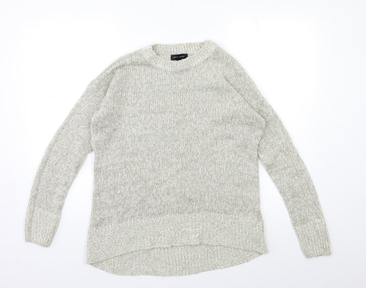 New Look Womens Grey  Knit Pullover Jumper Size S