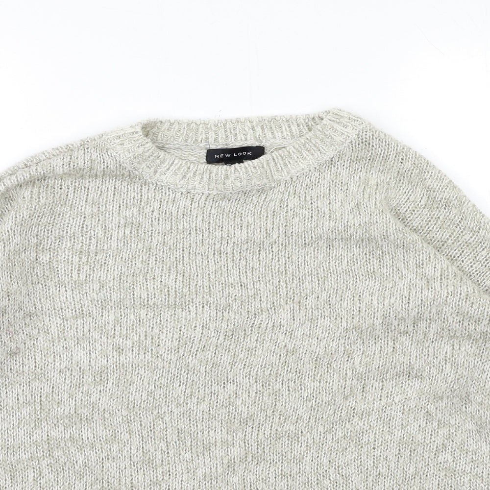 New Look Womens Grey  Knit Pullover Jumper Size S