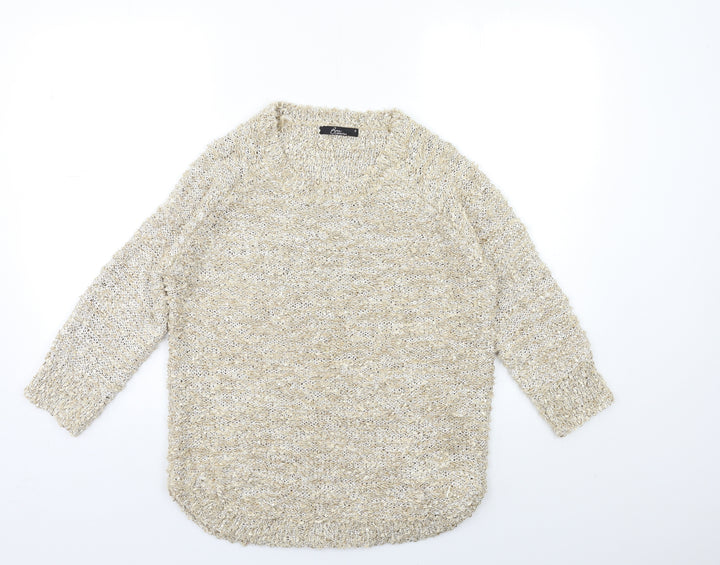 Bonmarché Mens Gold Knit Pullover Jumper Size S