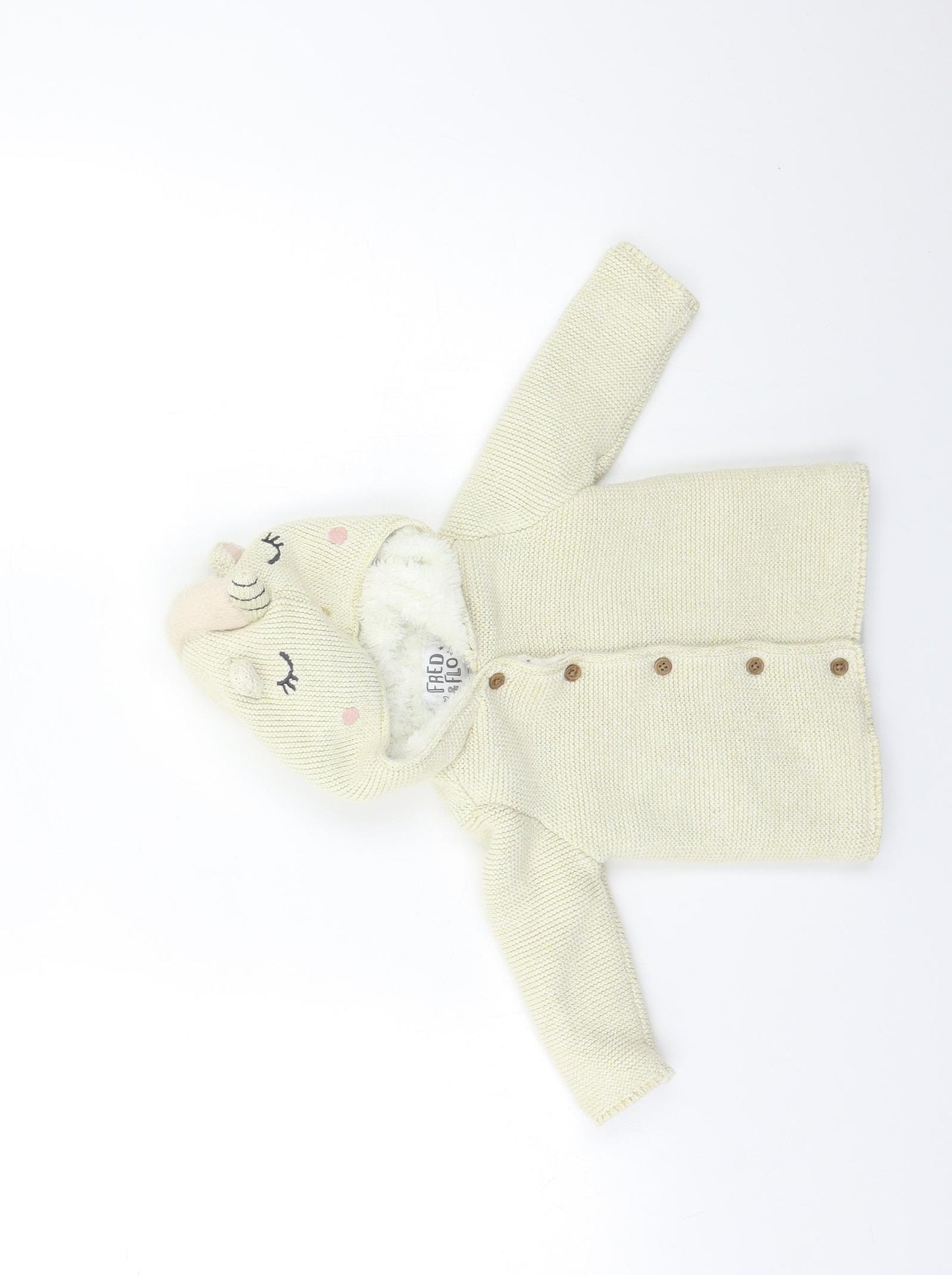 FRED & FLO Baby Gold  Knit Cardigan Jumper Size 3-6 Months