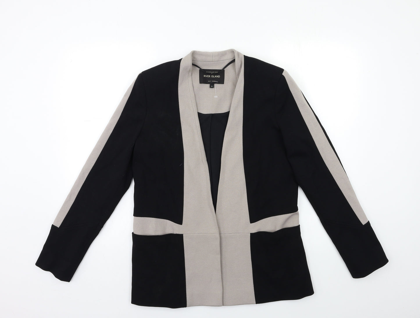 River Island Womens Grey Striped  Jacket Blazer Size 10