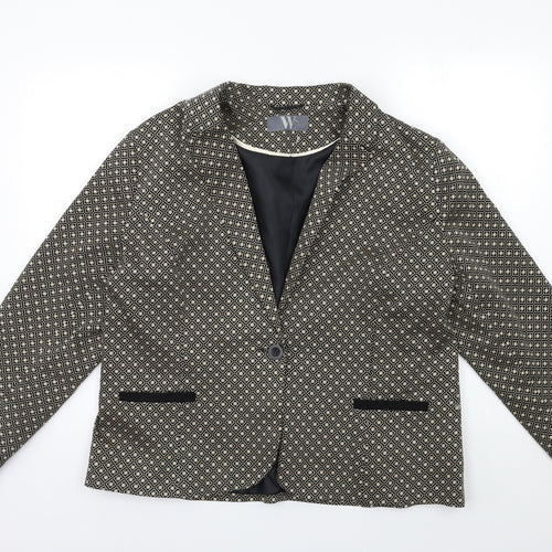 BHS Womens Black Geometric  Jacket Blazer Size 20