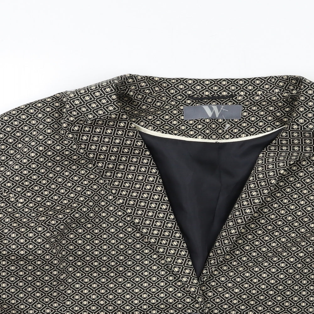 BHS Womens Black Geometric  Jacket Blazer Size 20