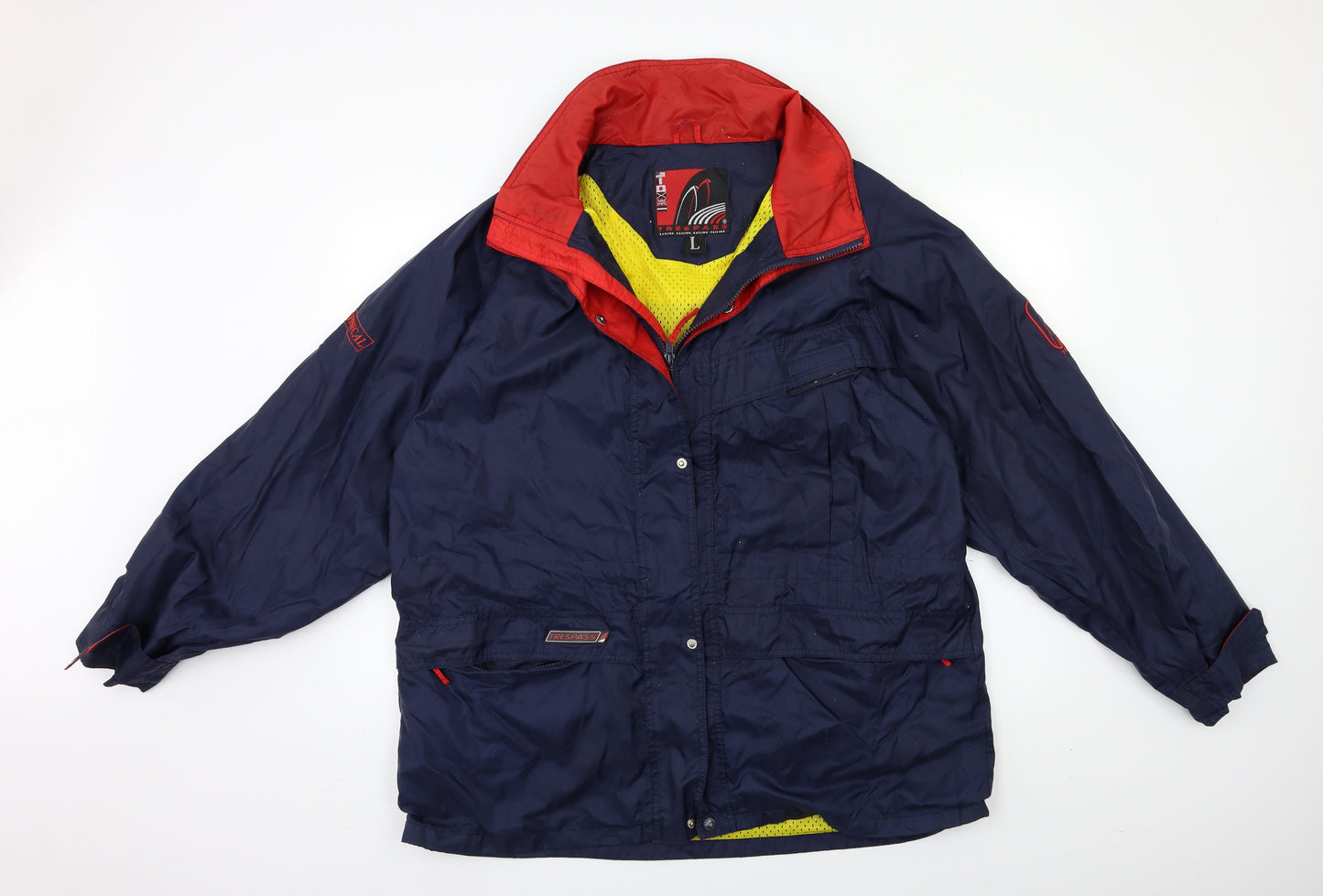 Tresspas Mens Blue  Rayon Rain Coat Coat Size L