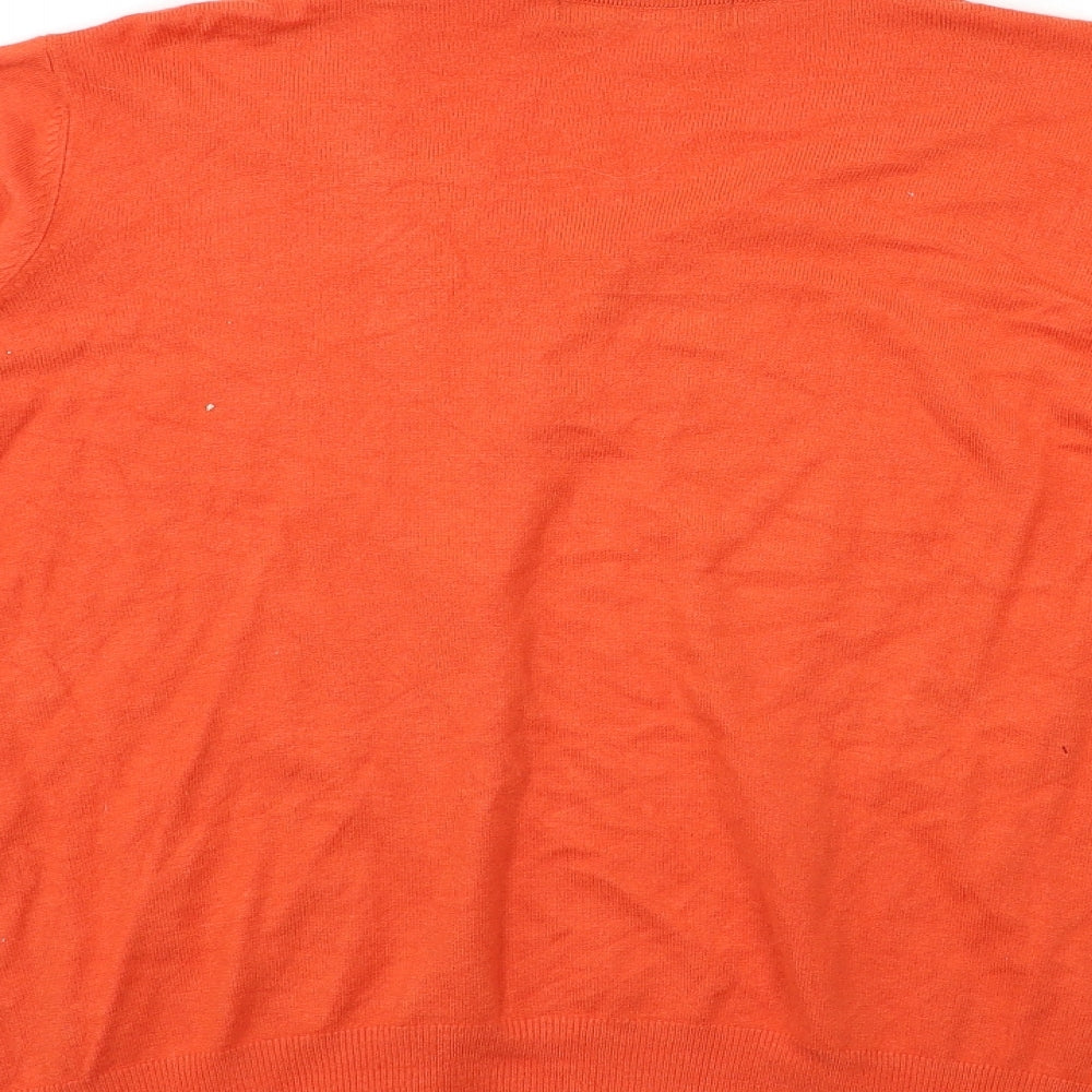 Marks and Spencer Womens Orange  Knit Cardigan Jumper Size 20