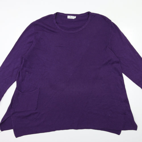 Box2 Womens Purple  Knit Pullover Jumper Size 24