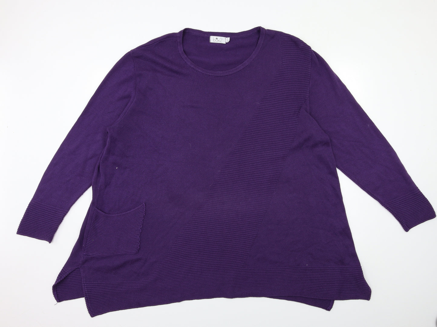Box2 Womens Purple  Knit Pullover Jumper Size 24