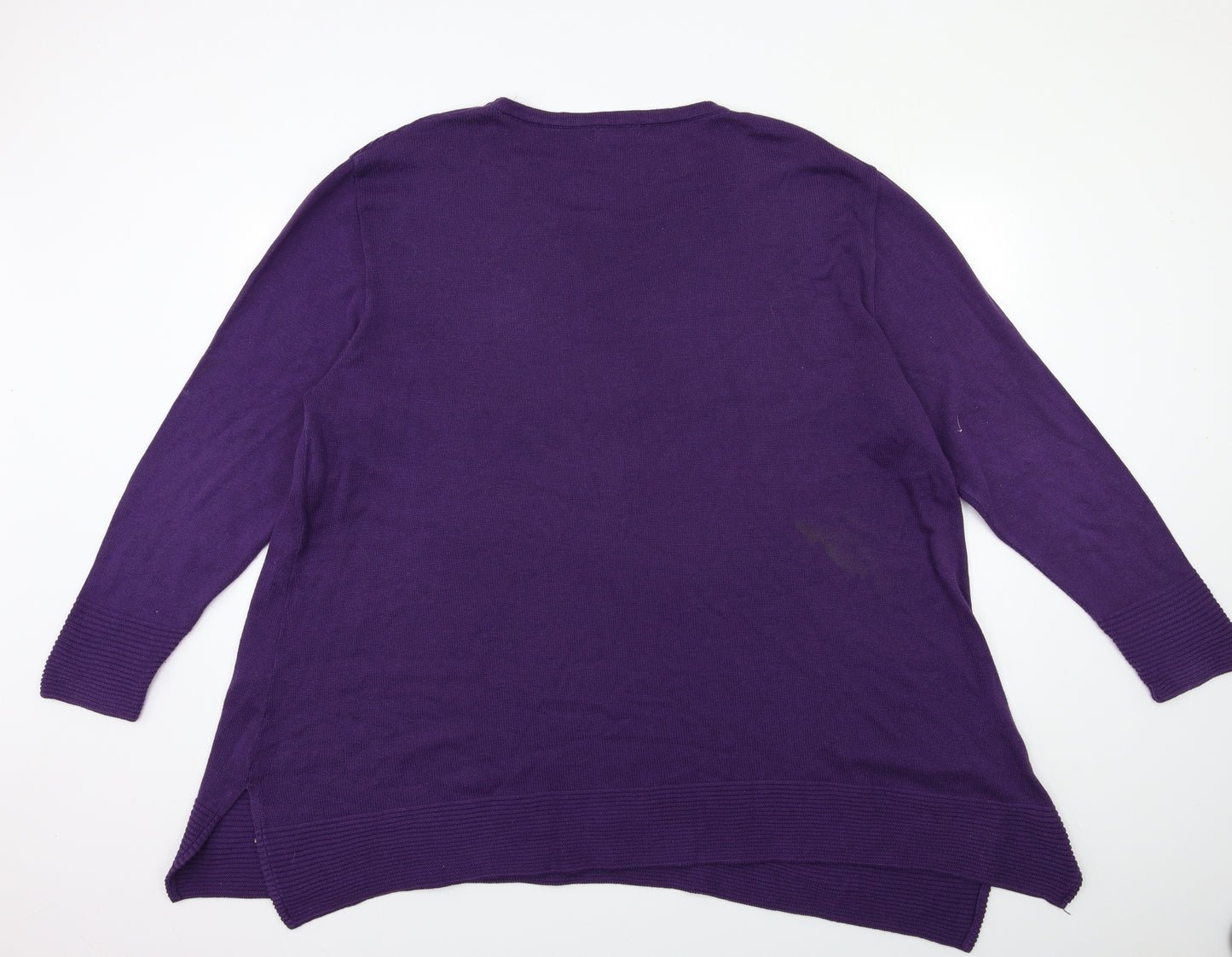 Box2 Womens Purple  Knit Pullover Jumper Size 24