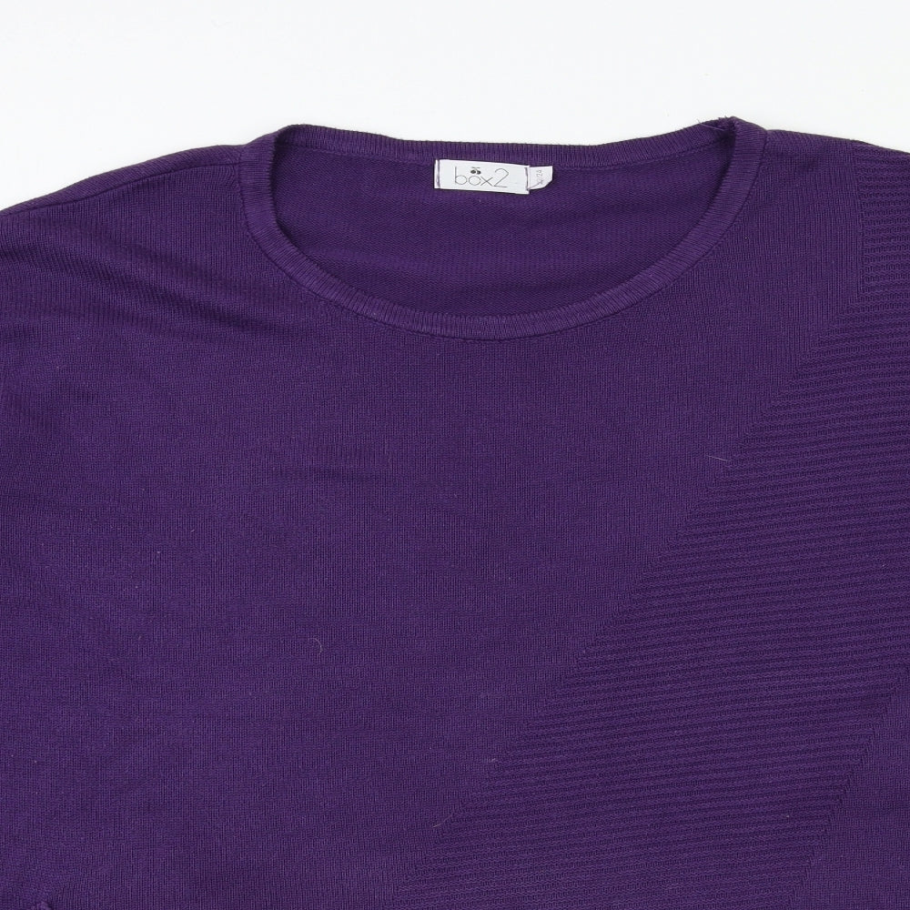 Box2 Womens Purple  Knit Pullover Jumper Size 24