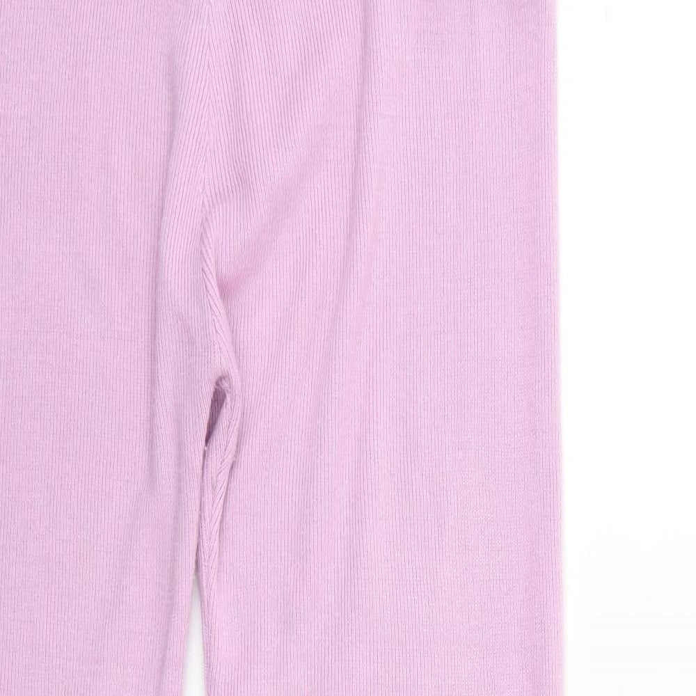 Boohoo Womens Pink  Knit Trousers  Size M L31 in