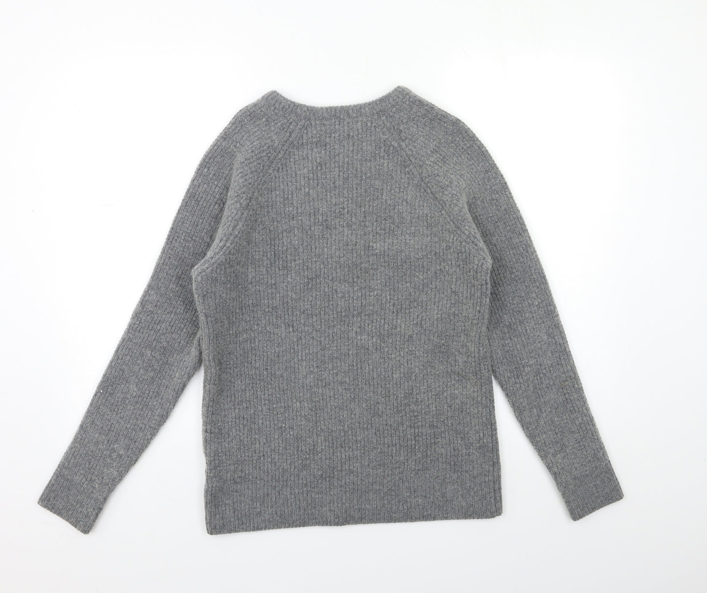 Crew Clothing Mens Grey  Knit Pullover Jumper Size S