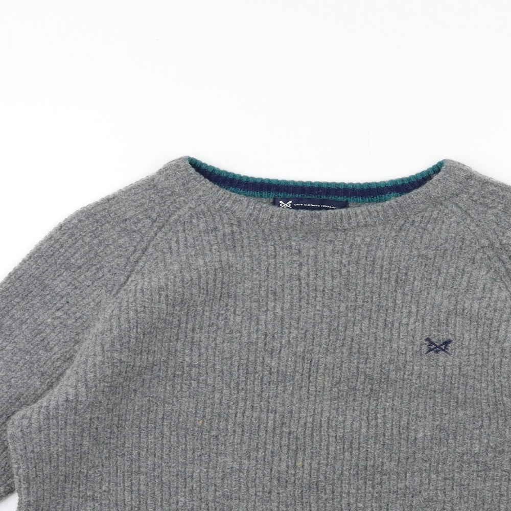 Crew Clothing Mens Grey  Knit Pullover Jumper Size S