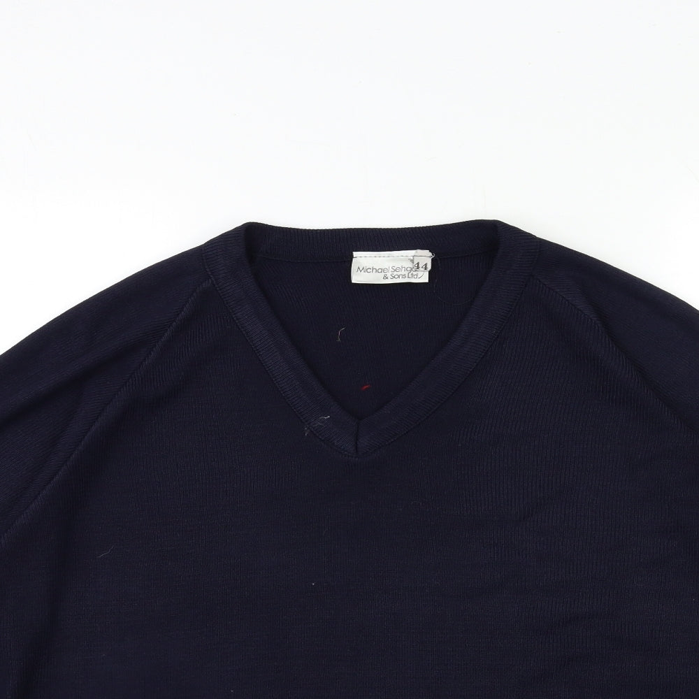 Michael Sehgal Mens Blue  Knit Pullover Jumper Size XL