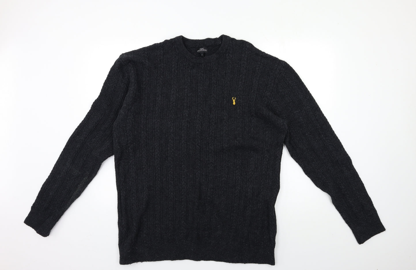 NEXT Mens Black  Knit Pullover Jumper Size XL