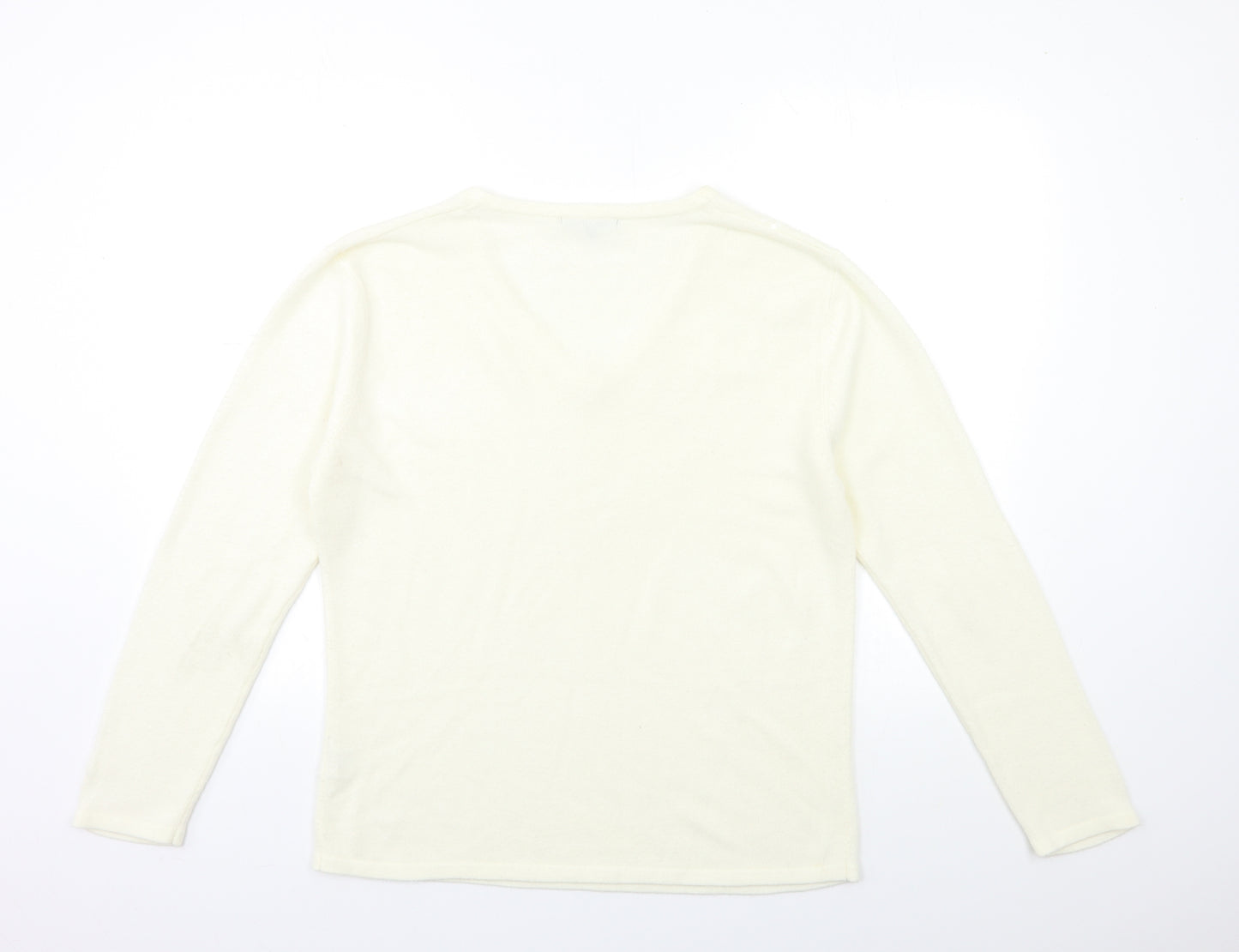 sarah hamilton Womens Ivory  Knit Pullover Jumper Size M