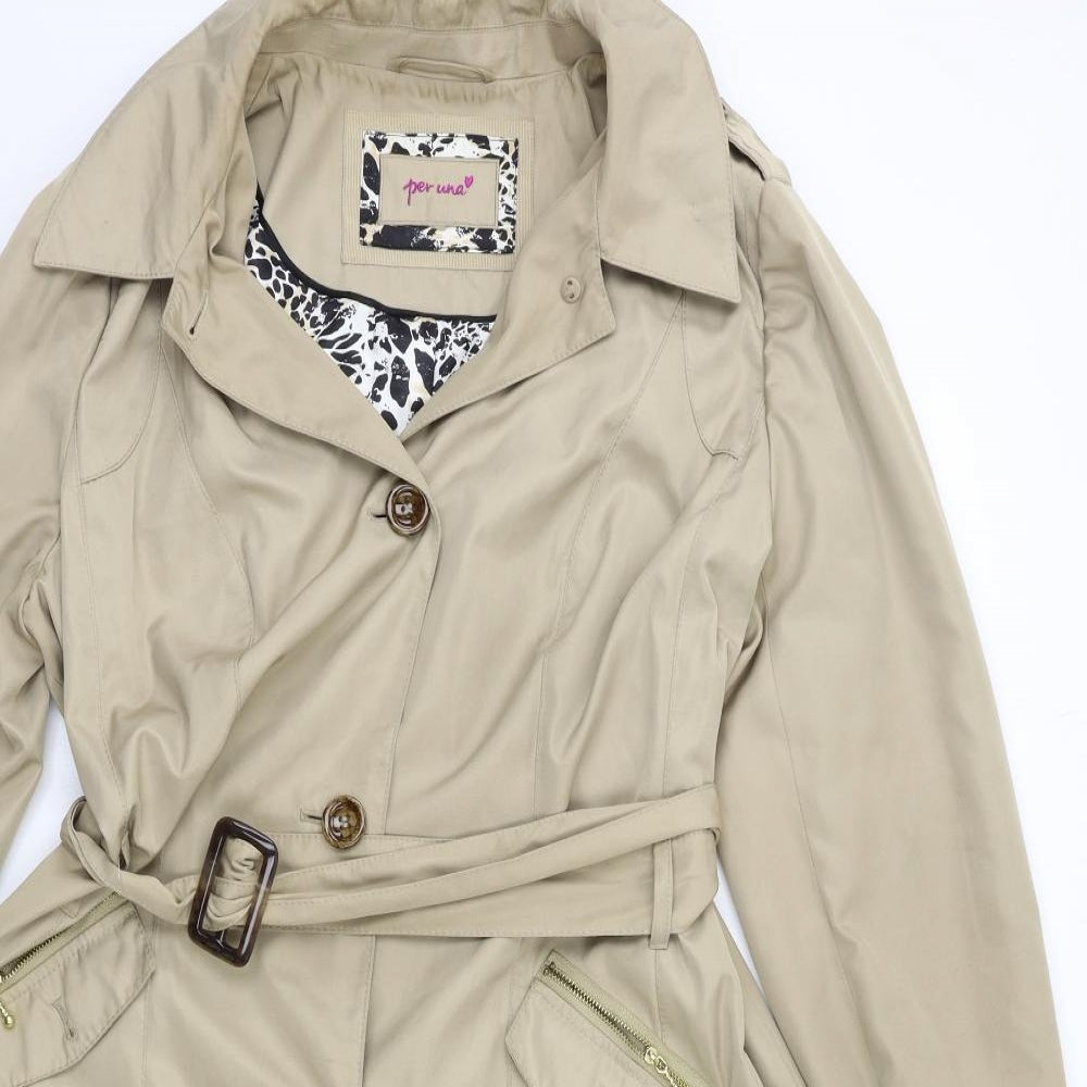 Per Una Womens Beige   Trench Coat Coat Size 16