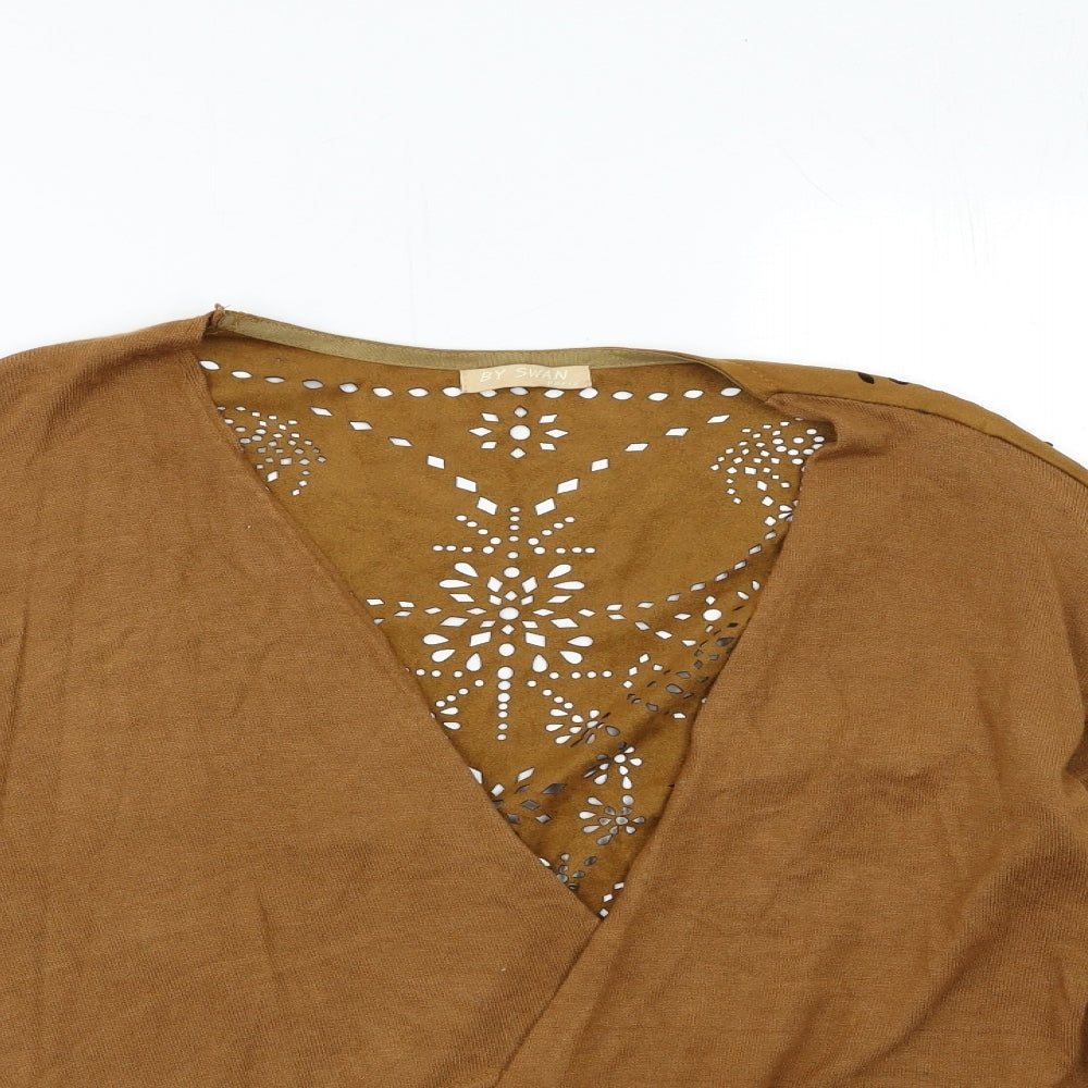 Paris Womens Brown  Knit Cardigan Jumper Size M