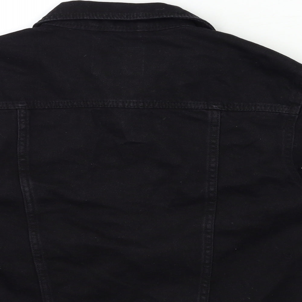Denim & Co. Womens Black  Denim Jacket  Size 8