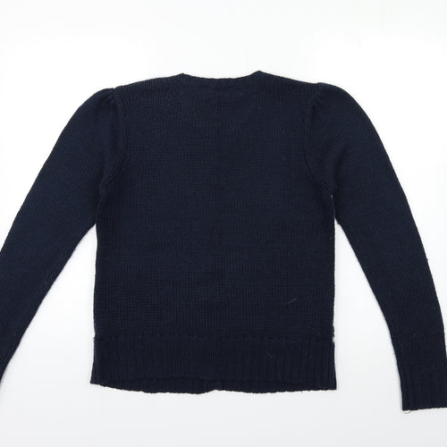 Dorothy Perkins Womens Blue Striped Knit Cardigan Jumper Size 12