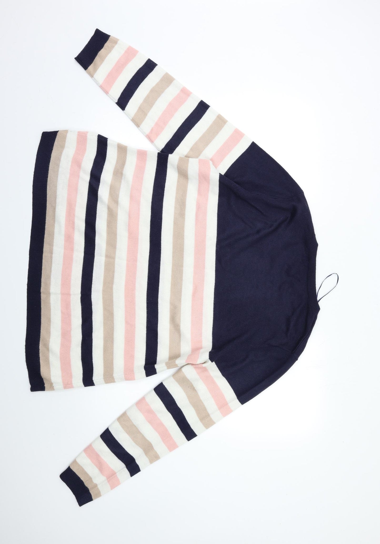 Papaya Womens Blue Striped Knit Pullover Jumper Size 18